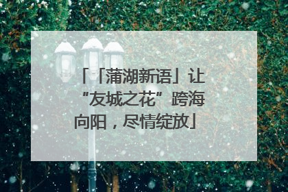 「蒲湖新语」让“友城之花”跨海向阳，尽情绽放