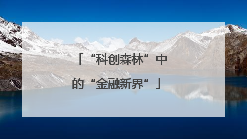 “科创森林”中的“金融新界”