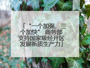 “一个加强、三个加快” 商务部支持国家级经开区发展新质生产力