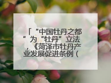 “中国牡丹之都”为“牡丹”立法，《菏泽市牡丹产业发展促进条例（草案建议修改稿）》公开征求意见