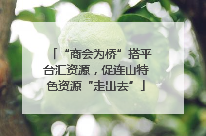 “商会为桥”搭平台汇资源，促连山特色资源“走出去”