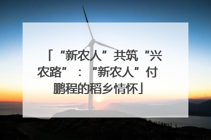 “新农人”共筑“兴农路”：“新农人”付鹏程的稻乡情怀