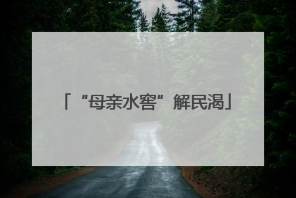 “母亲水窖”解民渴