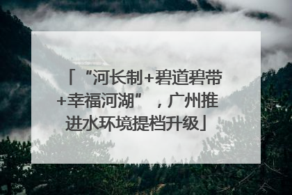 “河长制+碧道碧带+幸福河湖”，广州推进水环境提档升级