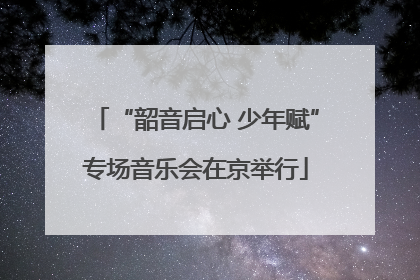 “韶音启心 少年赋”专场音乐会在京举行