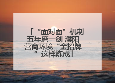 “面对面”机制五年磨一剑 濮阳营商环境“金招牌”这样炼成