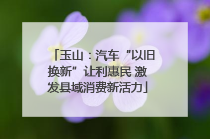 玉山：汽车“以旧换新”让利惠民 激发县域消费新活力