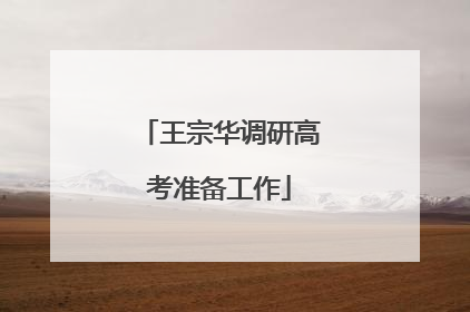 王宗华调研高考准备工作