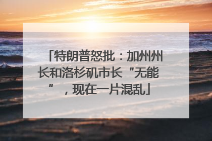 特朗普怒批：加州州长和洛杉矶市长“无能”，现在一片混乱