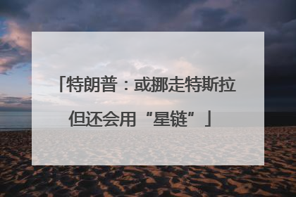 特朗普：或挪走特斯拉 但还会用“星链”