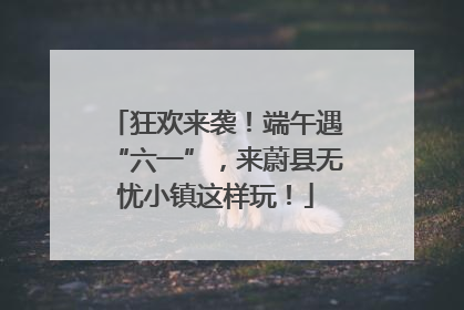 狂欢来袭！端午遇“六一”，来蔚县无忧小镇这样玩！