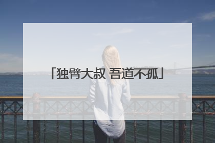 独臂大叔 吾道不孤