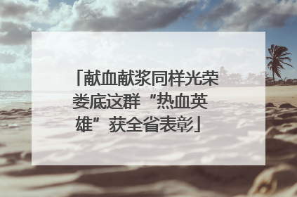 献血献浆同样光荣 娄底这群“热血英雄”获全省表彰