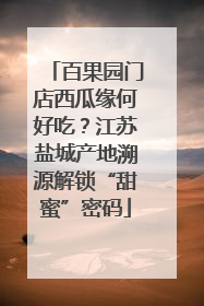 百果园门店西瓜缘何好吃？江苏盐城产地溯源解锁“甜蜜”密码