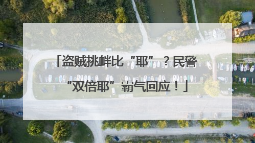 盗贼挑衅比“耶”？民警“双倍耶”霸气回应！