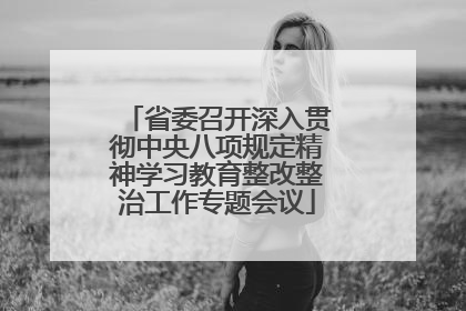 省委召开深入贯彻中央八项规定精神学习教育整改整治工作专题会议