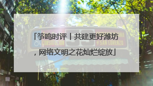 筝鸣时评丨共建更好潍坊，网络文明之花灿烂绽放