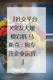 社交平台X突发大规模宕机 马斯克：将专注企业运营