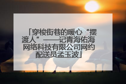 穿梭街巷的暖心“摆渡人”——记青海佑海网络科技有限公司网约配送员孟玉波
