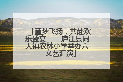 童梦飞扬，共赴欢乐盛宴——庐江县同大镇农林小学举办六一文艺汇演