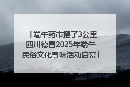 端午药市摆了3公里 四川德昌2025年端午民俗文化寻味活动启幕