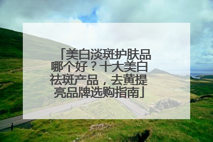 美白淡斑护肤品哪个好？十大美白祛斑产品，去黄提亮品牌选购指南