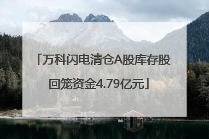 万科闪电清仓A股库存股 回笼资金4.79亿元
