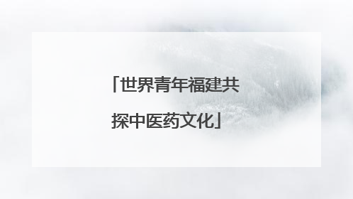 世界青年福建共探中医药文化