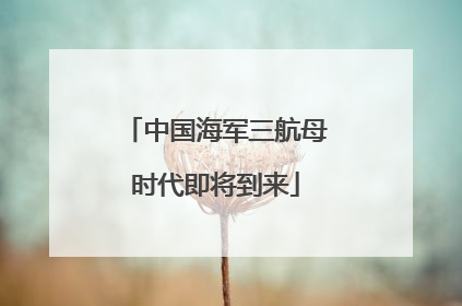 中国海军三航母时代即将到来