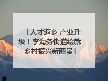 人才返乡 产业升级！李海务街道绘就乡村振兴新图景