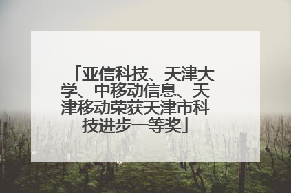 亚信科技、天津大学、中移动信息、天津移动荣获天津市科技进步一等奖