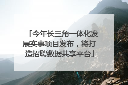 今年长三角一体化发展实事项目发布，将打造招聘数据共享平台