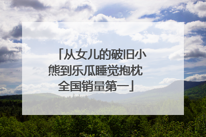 从女儿的破旧小熊到乐瓜睡觉抱枕全国销量第一