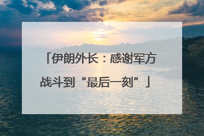 伊朗外长：感谢军方战斗到“最后一刻”