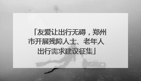 友爱让出行无碍，郑州市开展残障人士、老年人出行需求建议征集