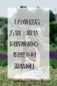 台前县后方镇：双节同辉映初心 织密乡村温情网