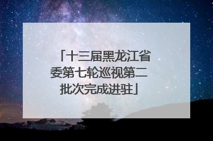 十三届黑龙江省委第七轮巡视第二批次完成进驻
