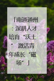 南通通州：深耕人才培育“沃土” 激活青年成长“磁场”