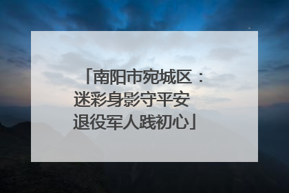 南阳市宛城区：迷彩身影守平安 退役军人践初心