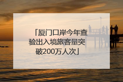 厦门口岸今年查验出入境旅客量突破200万人次