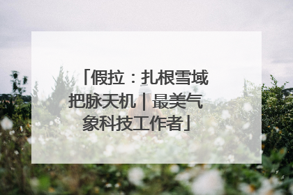 假拉：扎根雪域把脉天机｜最美气象科技工作者