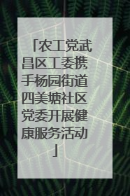 农工党武昌区工委携手杨园街道四美塘社区党委开展健康服务活动