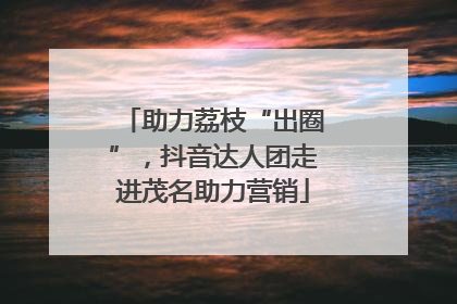 助力荔枝“出圈”，抖音达人团走进茂名助力营销