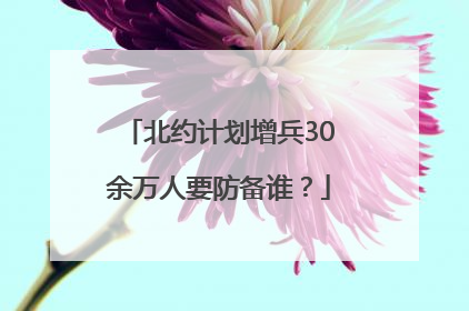北约计划增兵30余万人要防备谁？