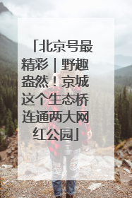 北京号最精彩｜野趣盎然！京城这个生态桥连通两大网红公园