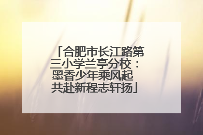 合肥市长江路第三小学兰亭分校：墨香少年乘风起 共赴新程志轩扬