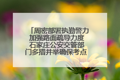 周密部署执勤警力 加强路面疏导力度 石家庄公安交管部门多措并举确保考点周边交通环境良好