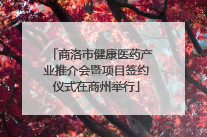 商洛市健康医药产业推介会暨项目签约仪式在商州举行
