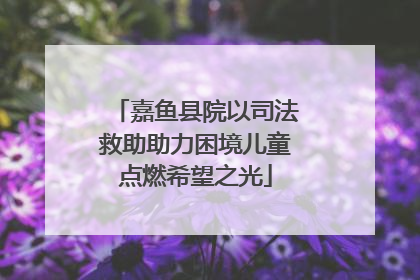嘉鱼县院以司法救助助力困境儿童点燃希望之光