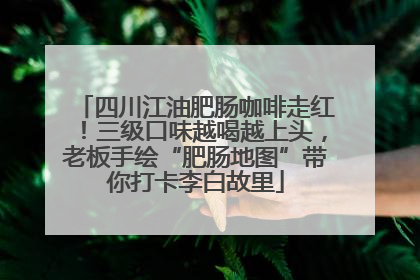 四川江油肥肠咖啡走红！三级口味越喝越上头，老板手绘“肥肠地图”带你打卡李白故里
